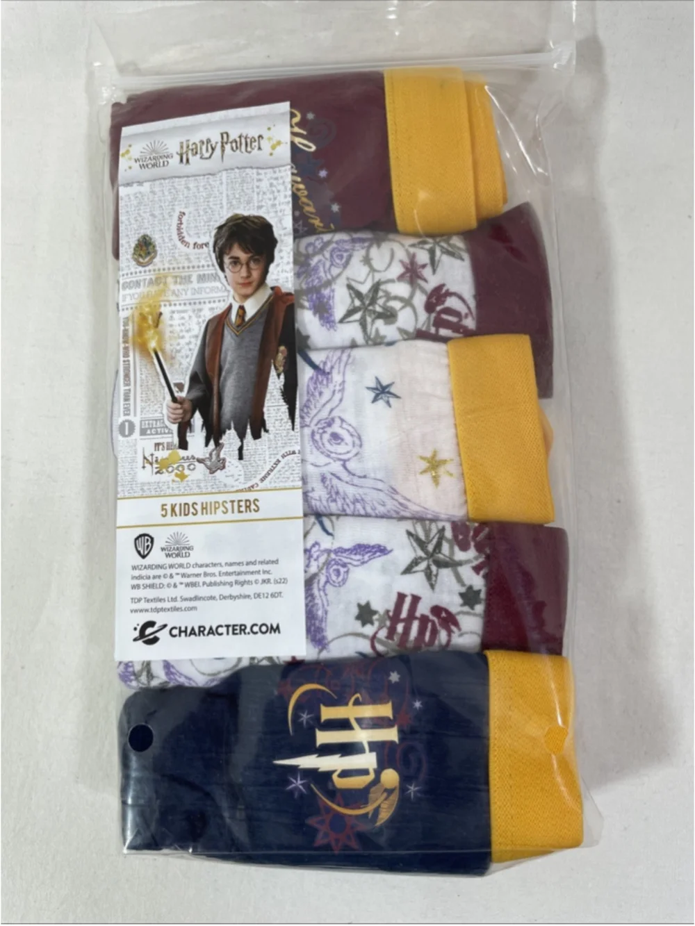 NEW Harry Potter Girls Hogwarts Gryffindor Hipsters Underwear Cotton 5 Pack Sz 8